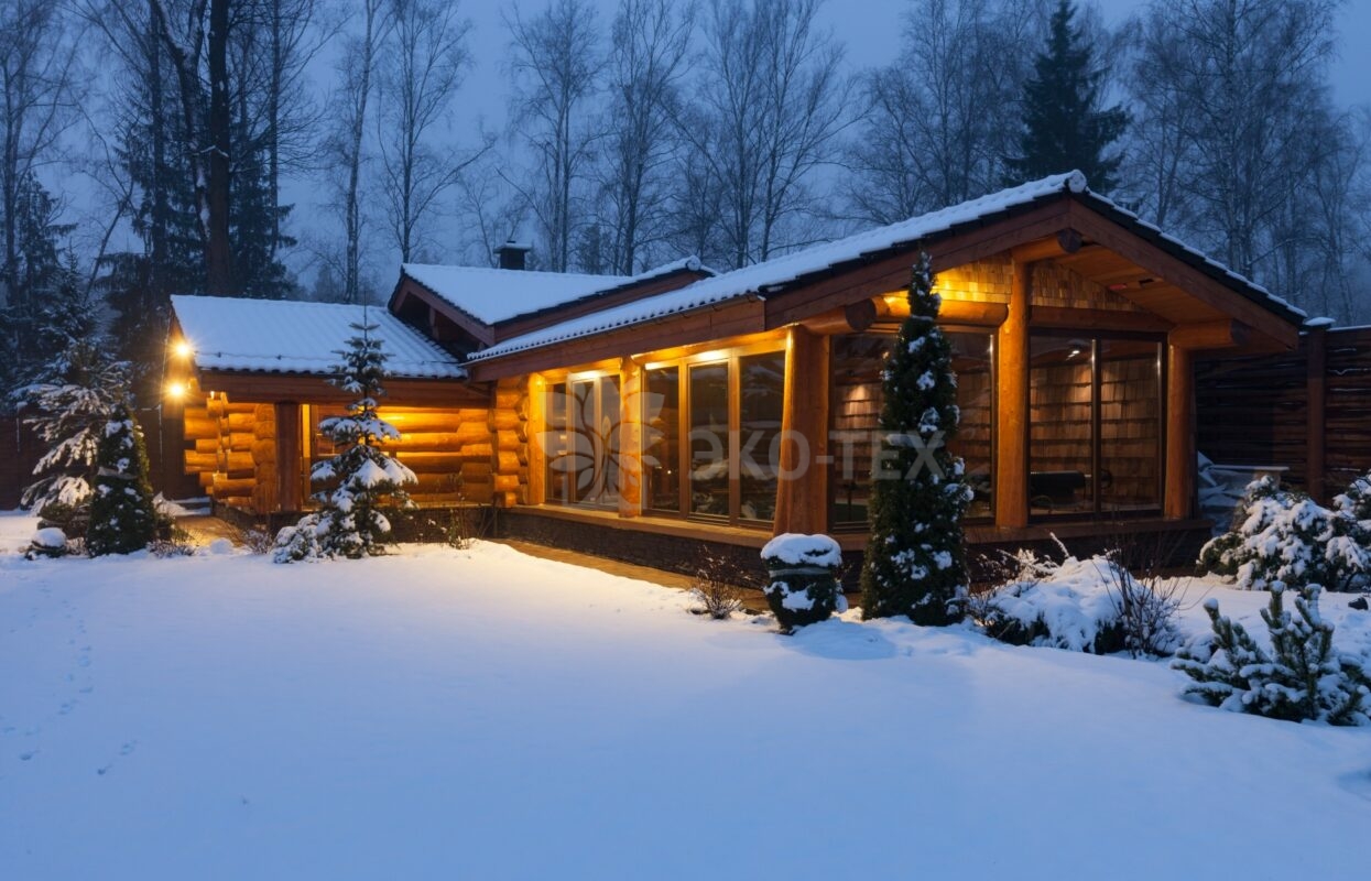 Построенный проект бани из рубленного бревна