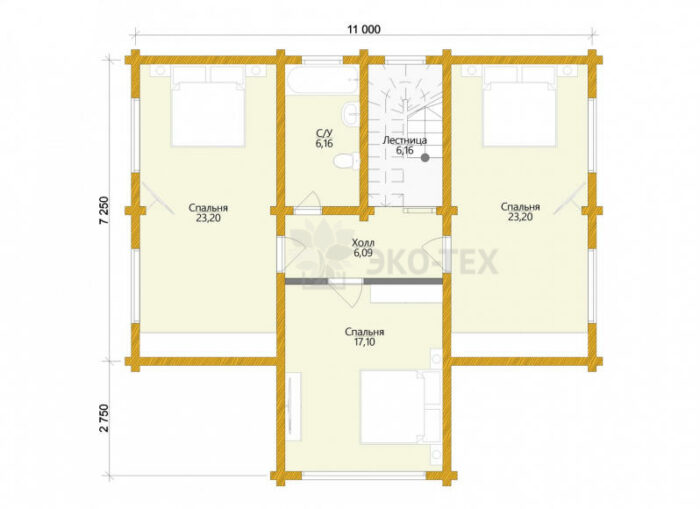 Проект дома Мюнхен клееный брус планировка
