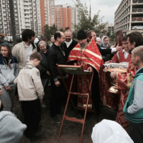 Эко-тех начало строительства часовни Донской иконы Божьей Матери в Люблино