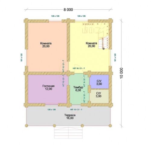 Проект дома Аврора оцилиндрованное