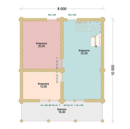 Проект дома Аврора оцилиндрованное