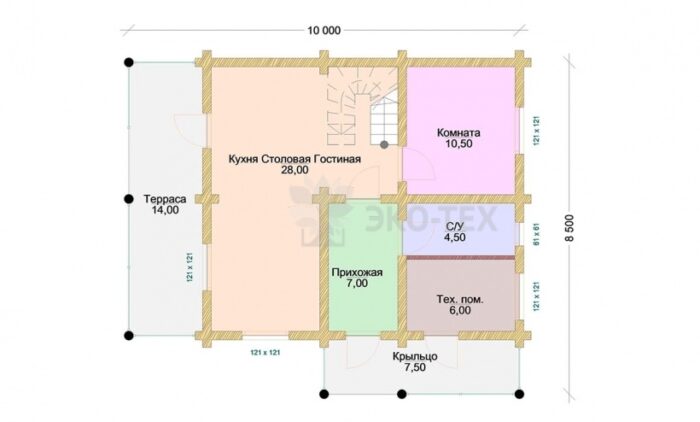 Проект дома Бородино оцилиндрованное