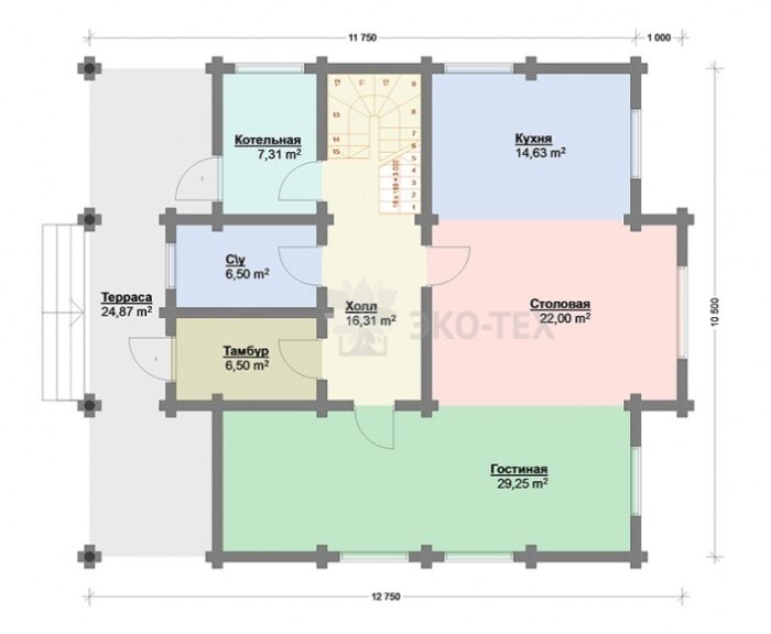 Проект дома Колумб оцилиндрованное