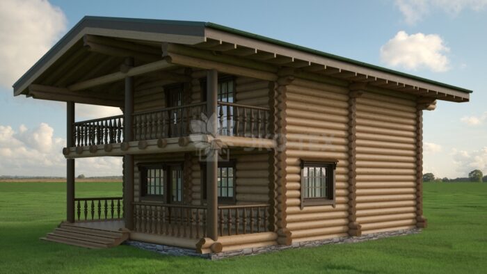 Проект бани Добронега оцилиндрованное бревно