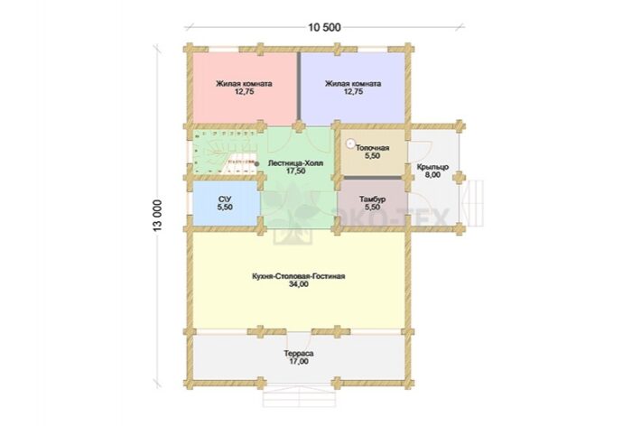 Проект дома Дубрава Стандарт оцилиндрованное