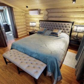 Фото дом из оцилиндрованного бревна по проекту дуб