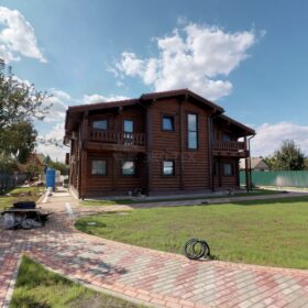 Фото дом из оцилиндрованного бревна по проекту дуб