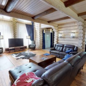 Фото дом из оцилиндрованного бревна по проекту дуб