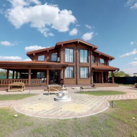 Фото дом из оцилиндрованного бревна по проекту дуб