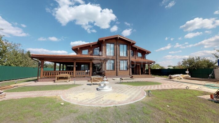 Фото дом из оцилиндрованного бревна по проекту дуб