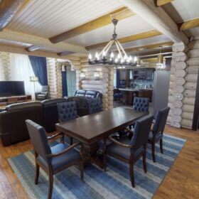 Фото дом из оцилиндрованного бревна по проекту дуб