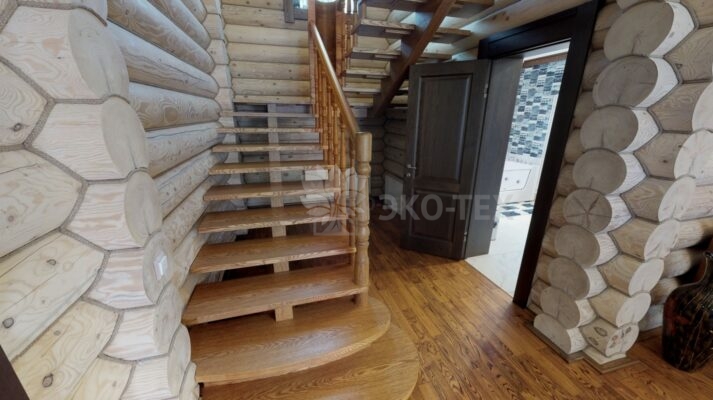 Фото дом из оцилиндрованного бревна по проекту дуб