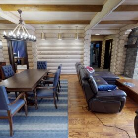 Фото дом из оцилиндрованного бревна по проекту дуб