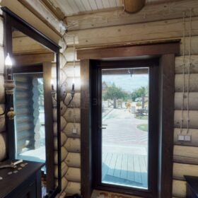 Фото дом из оцилиндрованного бревна по проекту дуб