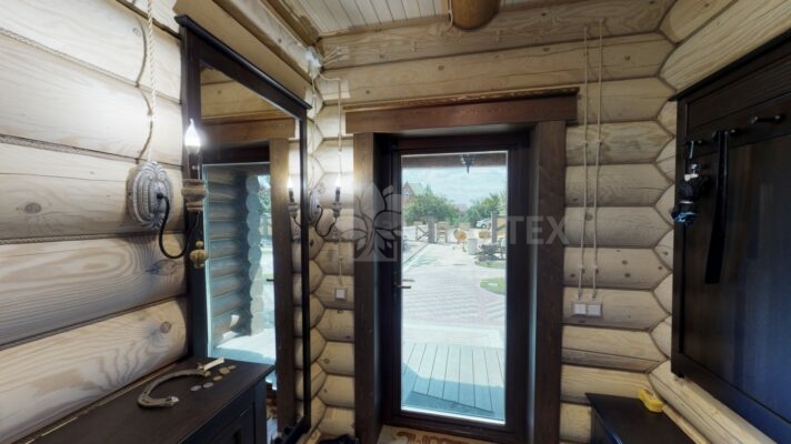 Фото дом из оцилиндрованного бревна по проекту дуб