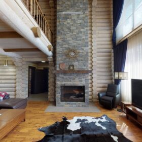 Фото дом из оцилиндрованного бревна по проекту дуб