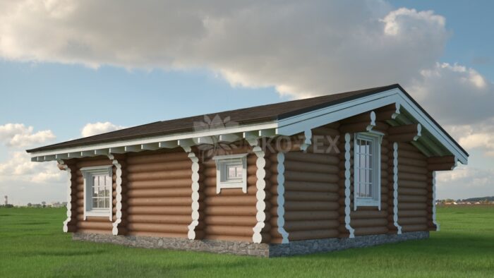 Проект дома Гостевой домик оцилиндрованное бревно