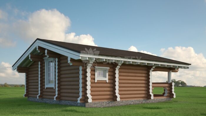 Проект дома Гостевой домик оцилиндрованное бревно