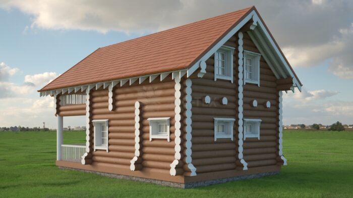 Проект бани Идиллия оцилиндрованное бревно