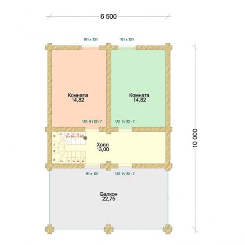 Проект бани Идиллия оцилиндрованное бревно