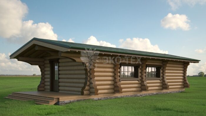 Проект бани Каменка оцилиндрованное бревно