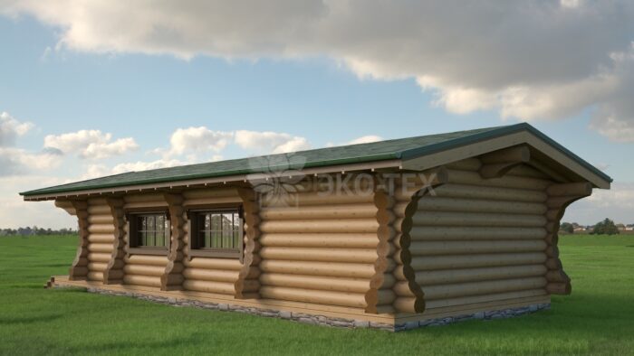 Проект бани Каменка оцилиндрованное бревно