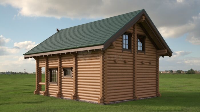 Проект бани Каури оцилиндрованное бревно