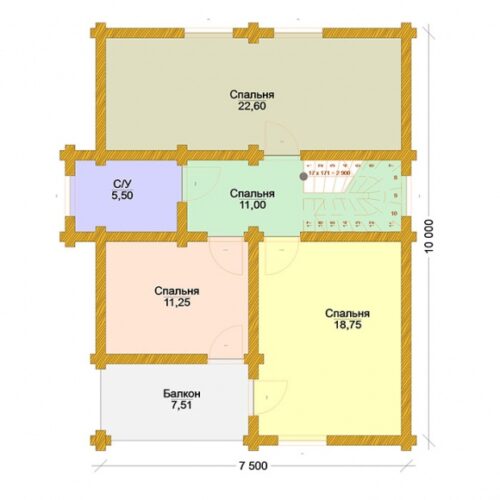 Проект дома Каштан оцилиндрованное