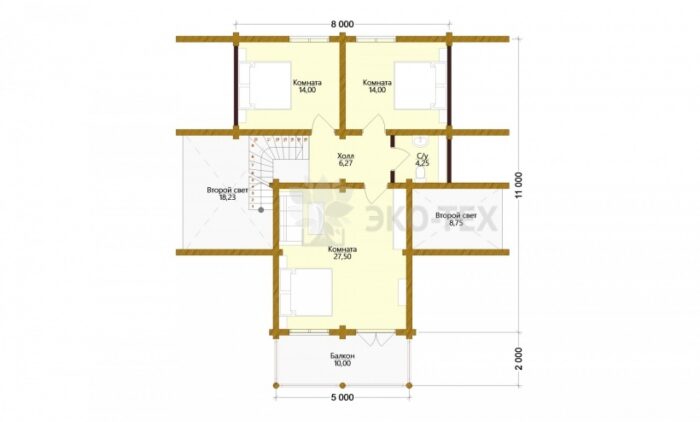 Проект дома Лапландия оцилиндрованное