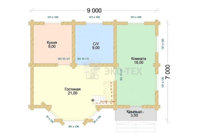 Проект дома Мемфис оцилиндрованное
