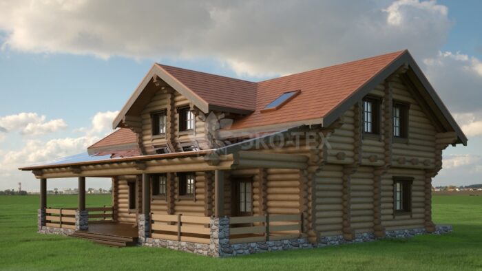 Проект дома Нидерланды оцилиндрованное бревно