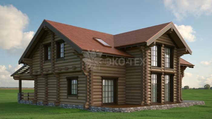 Проект дома Нидерланды оцилиндрованное бревно