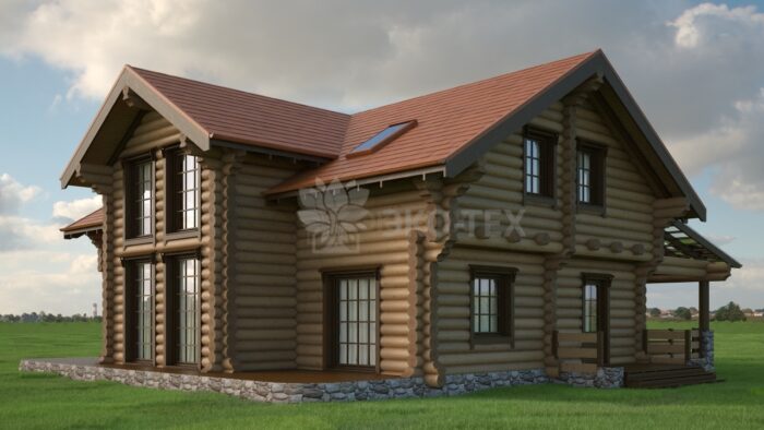 Проект дома Нидерланды оцилиндрованное бревно