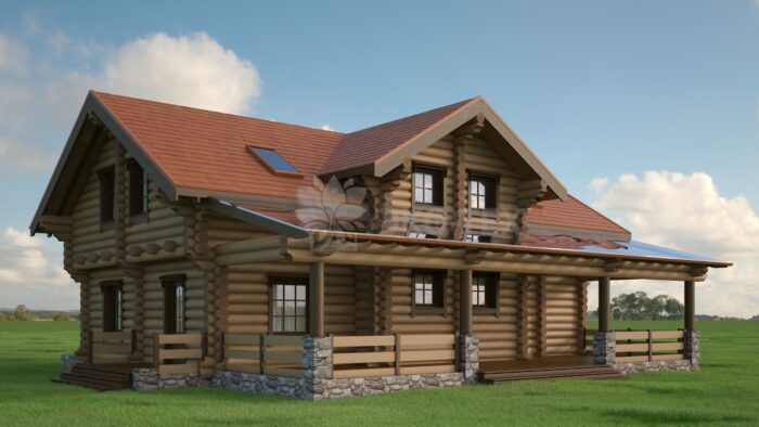 Проект дома Нидерланды оцилиндрованное бревно