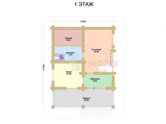 Проект бани Добронега оцилиндрованное бревно