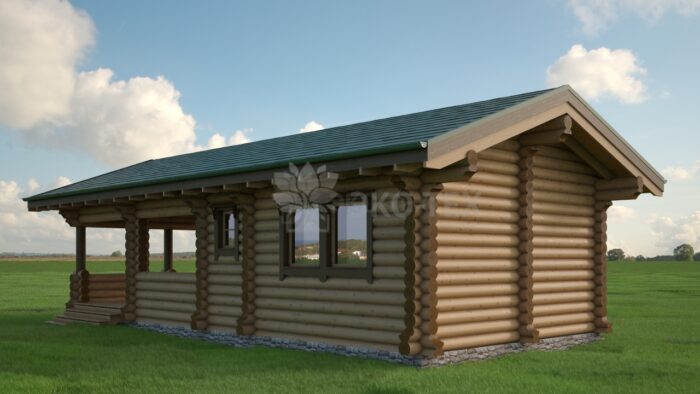 Проект бани Пелагея оцилиндрованное бревно