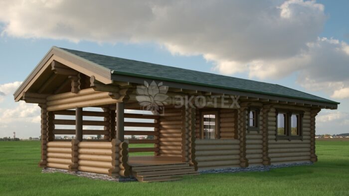 Проект бани Пелагея оцилиндрованное бревно