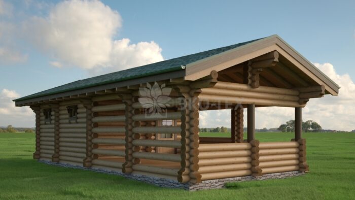 Проект бани Пелагея оцилиндрованное бревно