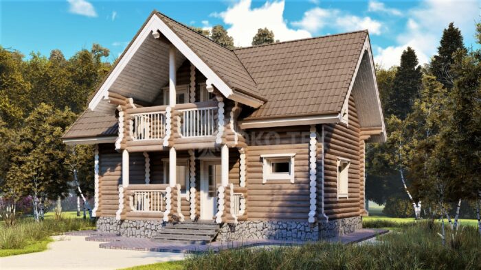 Проект дома Переделкино оцилиндрованное бревно