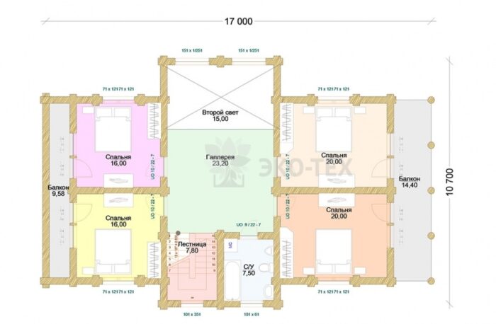 Проект дома Тополь оцилиндрованное