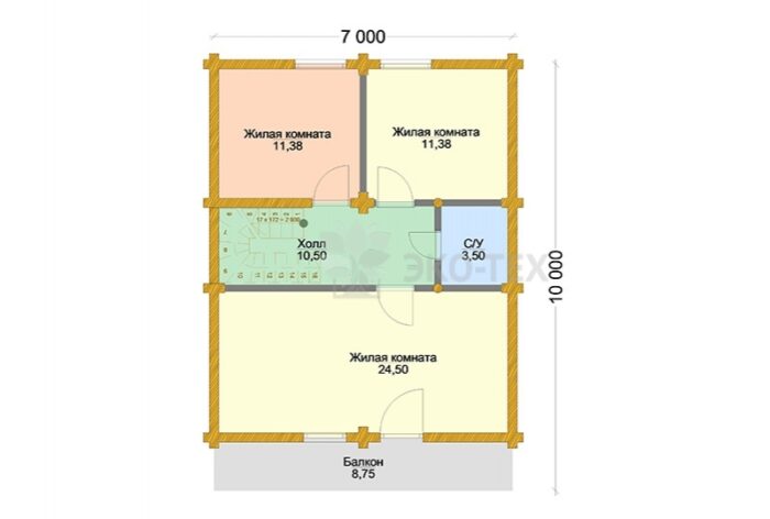 Проект дома Заречье Стандарт оцилиндрованное
