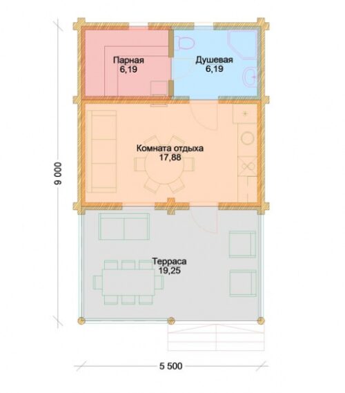 Проект дома Акация оцилиндрованное бревно