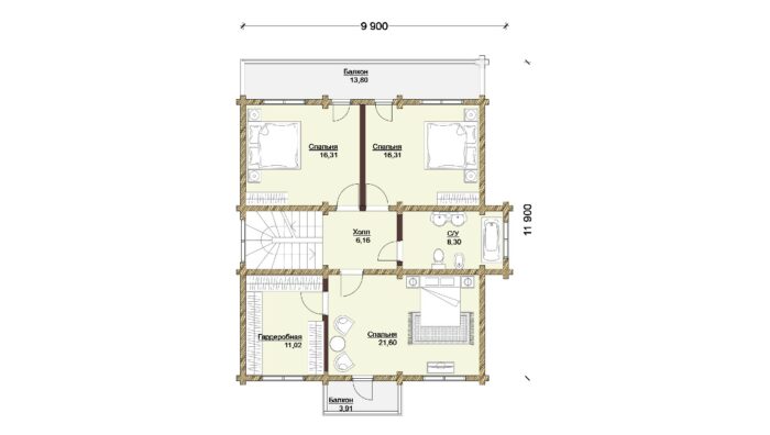 Дом из клееного бруса Алексин