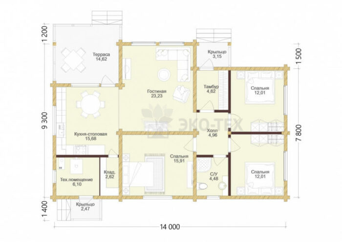 Проект дома Атлантик клееный брус