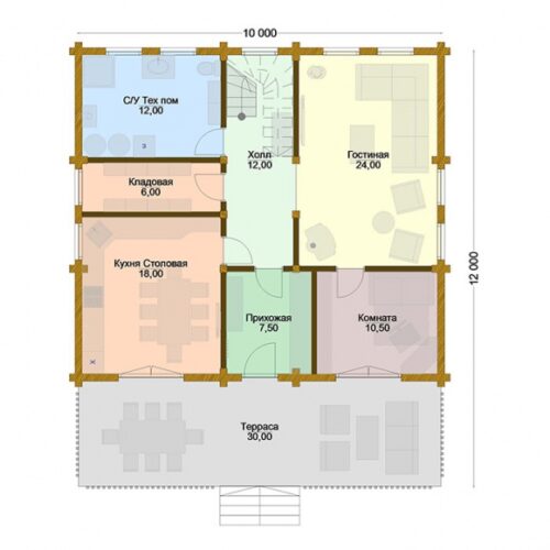 Проект дома Байрон клееный брус