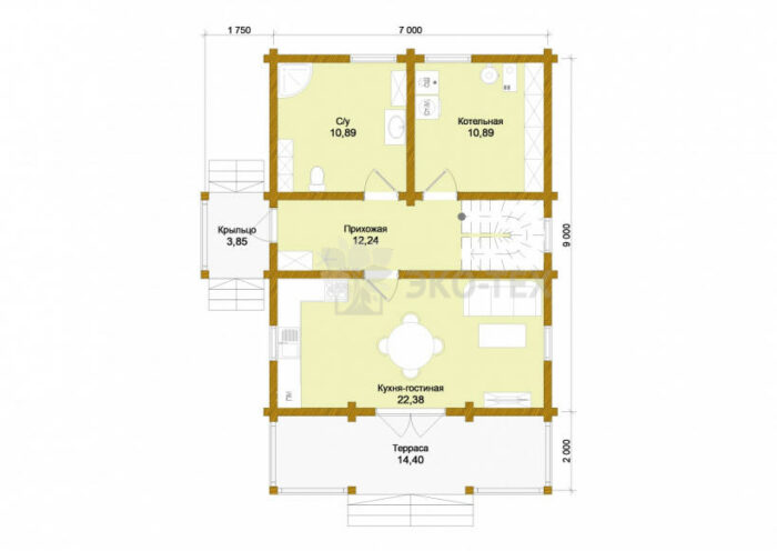 Проект дома Бунырево клееный брус
