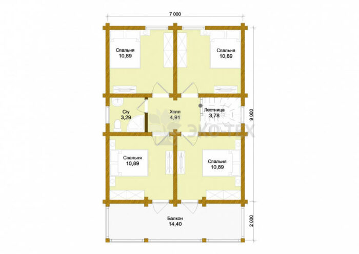 Проект дома Бунырево клееный брус
