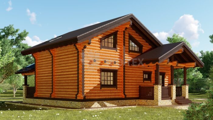 Проект дома Джузеппе оцилиндрованное бревно