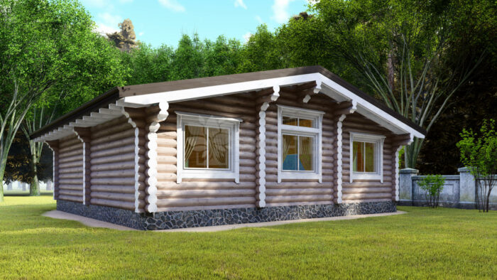 Проект дома Домик в Деревне оцилиндрованное бревно