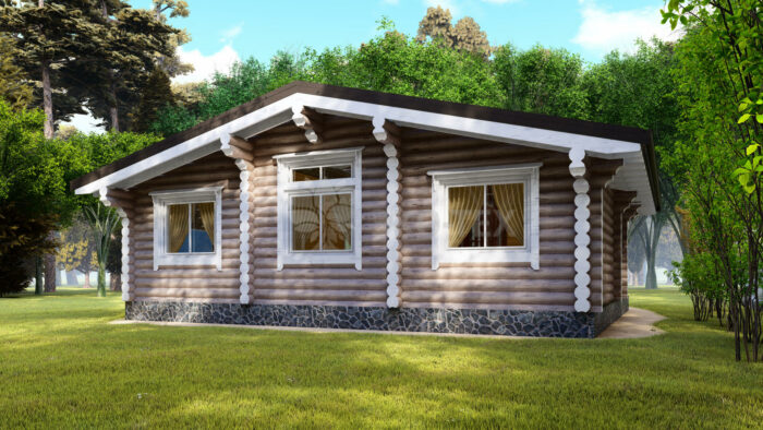 Проект дома Домик в Деревне оцилиндрованное бревно